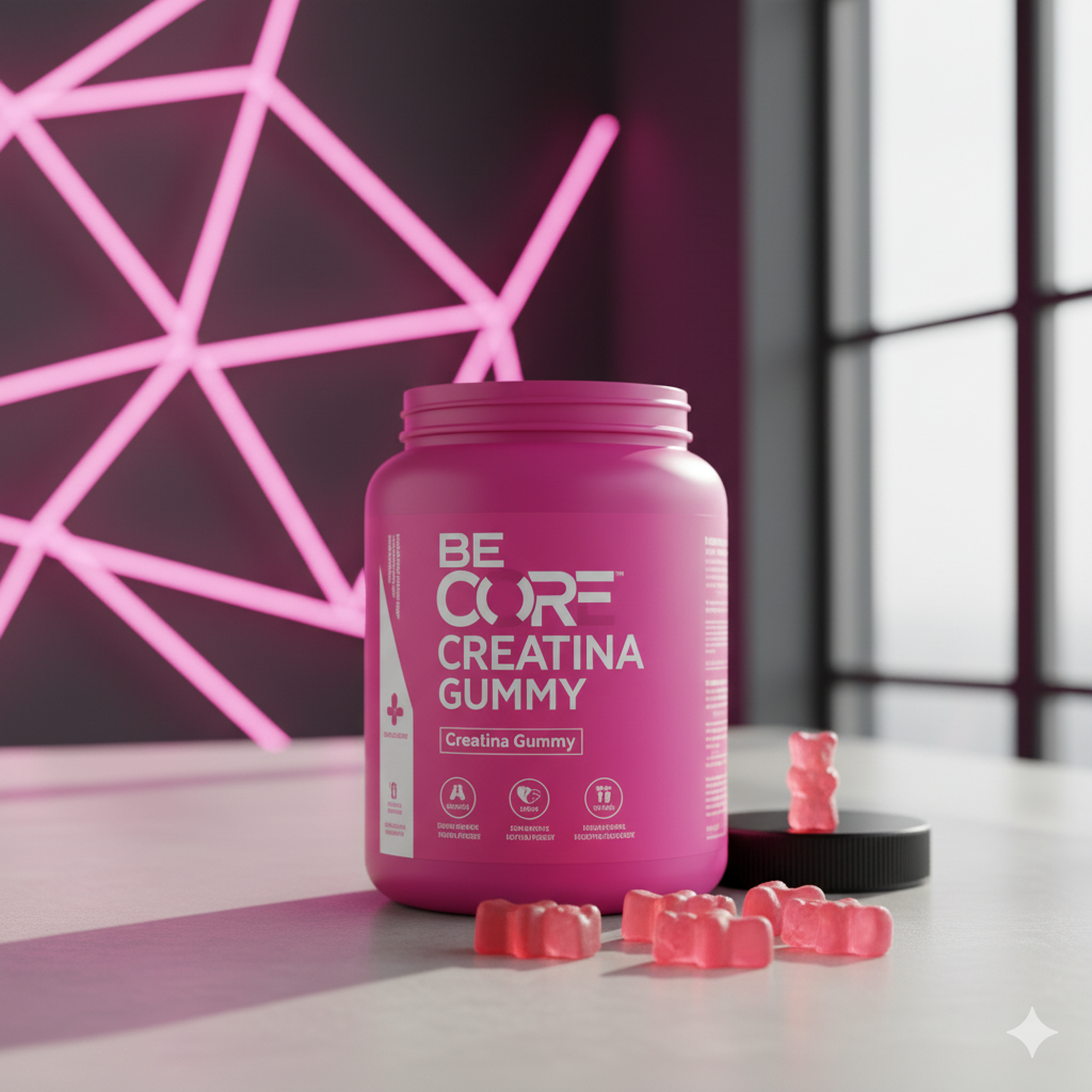 Imagem do pote de Be Core Creatina 100%, suplemento em pó composto por creatina pura de alta qualidade. Desenvolvido para aumentar a força, resistência e explosão muscular, ele também auxilia na recuperação dos músculos após treinos intensos, promovendo melhor desempenho físico e resultados consistentes para quem pratica atividades de força e alta intensidade.